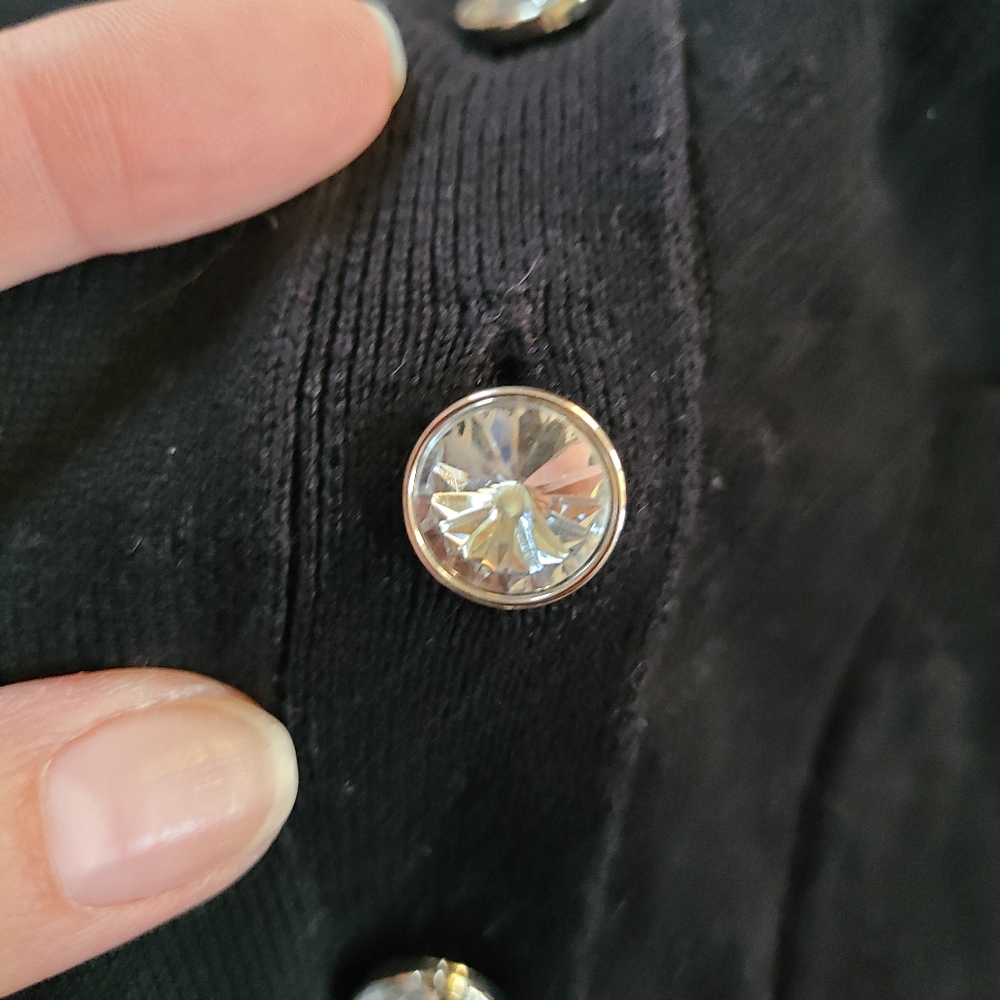 Betsey Johnson Sequin Skull and Crossbones Cardigan/Sweater Dress - Picture 9 of 10